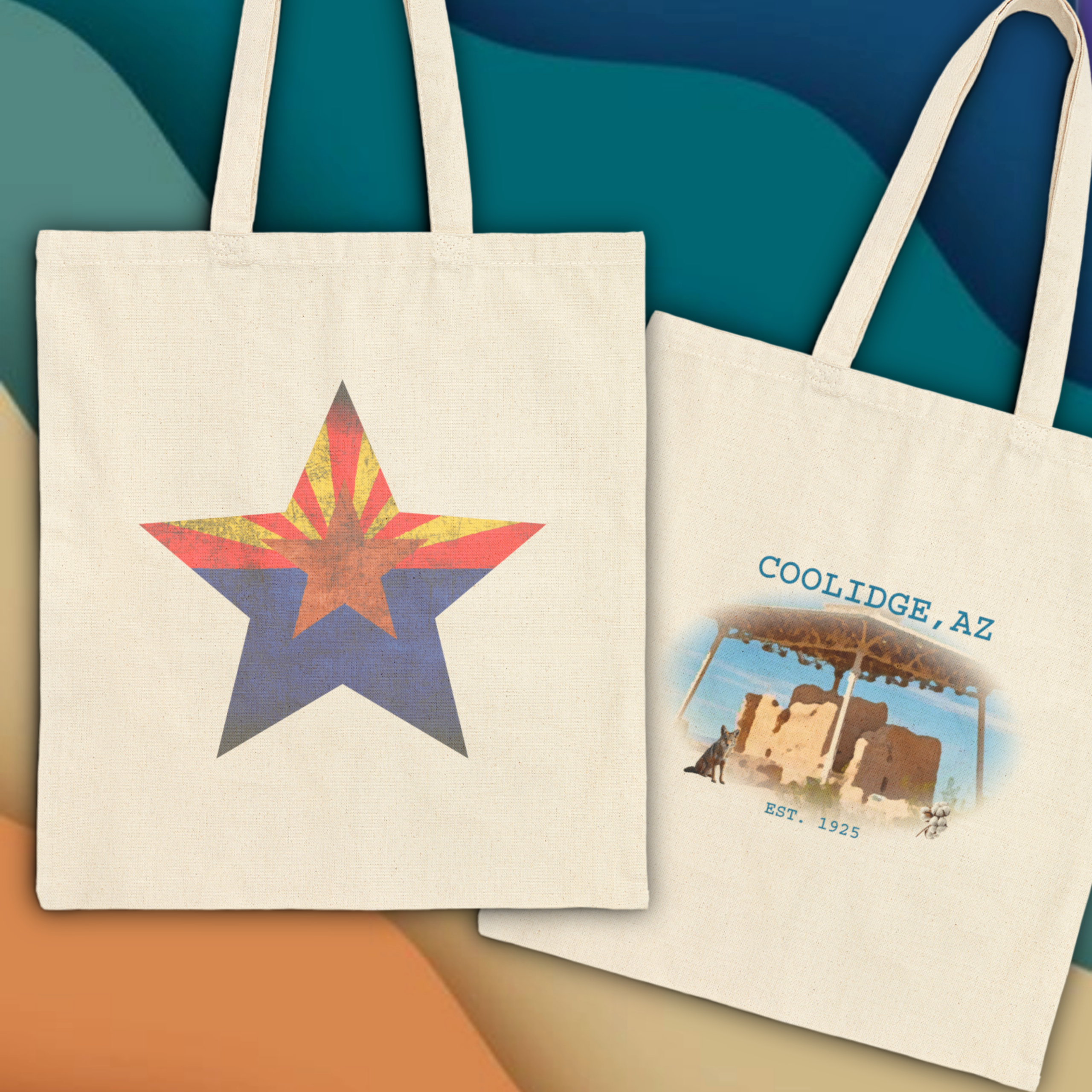 Arizona Star Cotton Canvas Tote Bag – Coolidge Souvenir