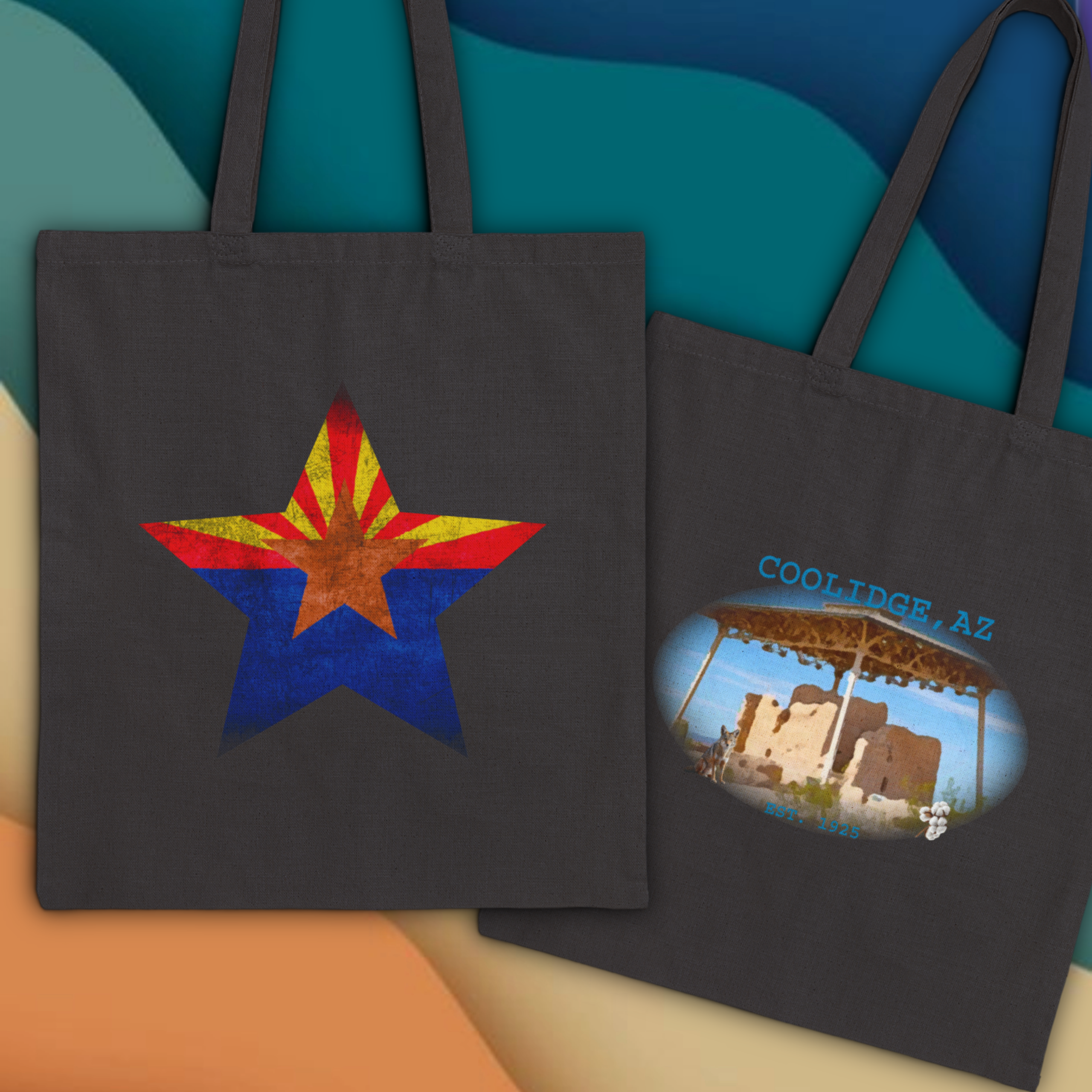 Arizona Star Cotton Canvas Tote Bag – Coolidge Souvenir