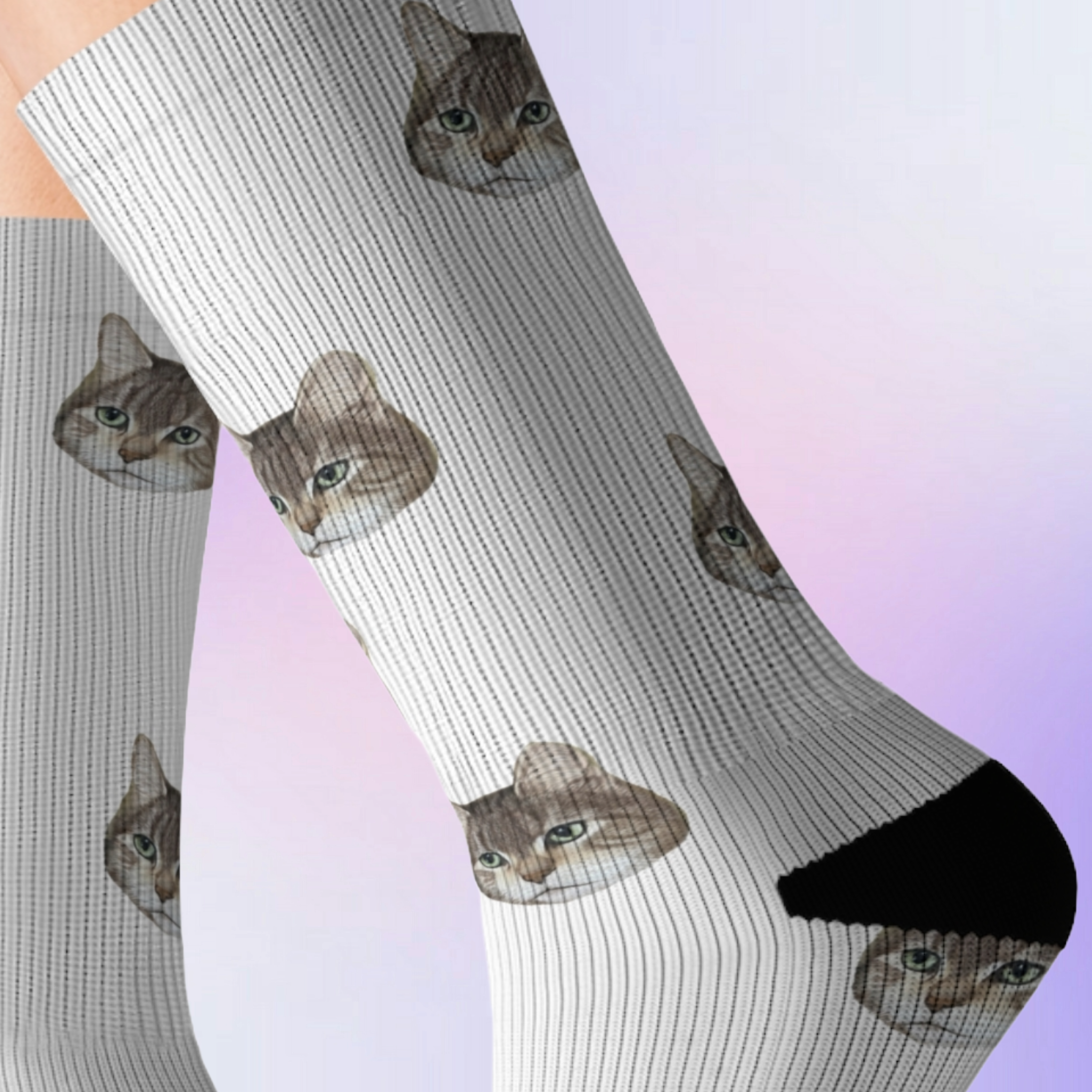 Bengal Cat Print Socks: Novelty Animal Lover Gift