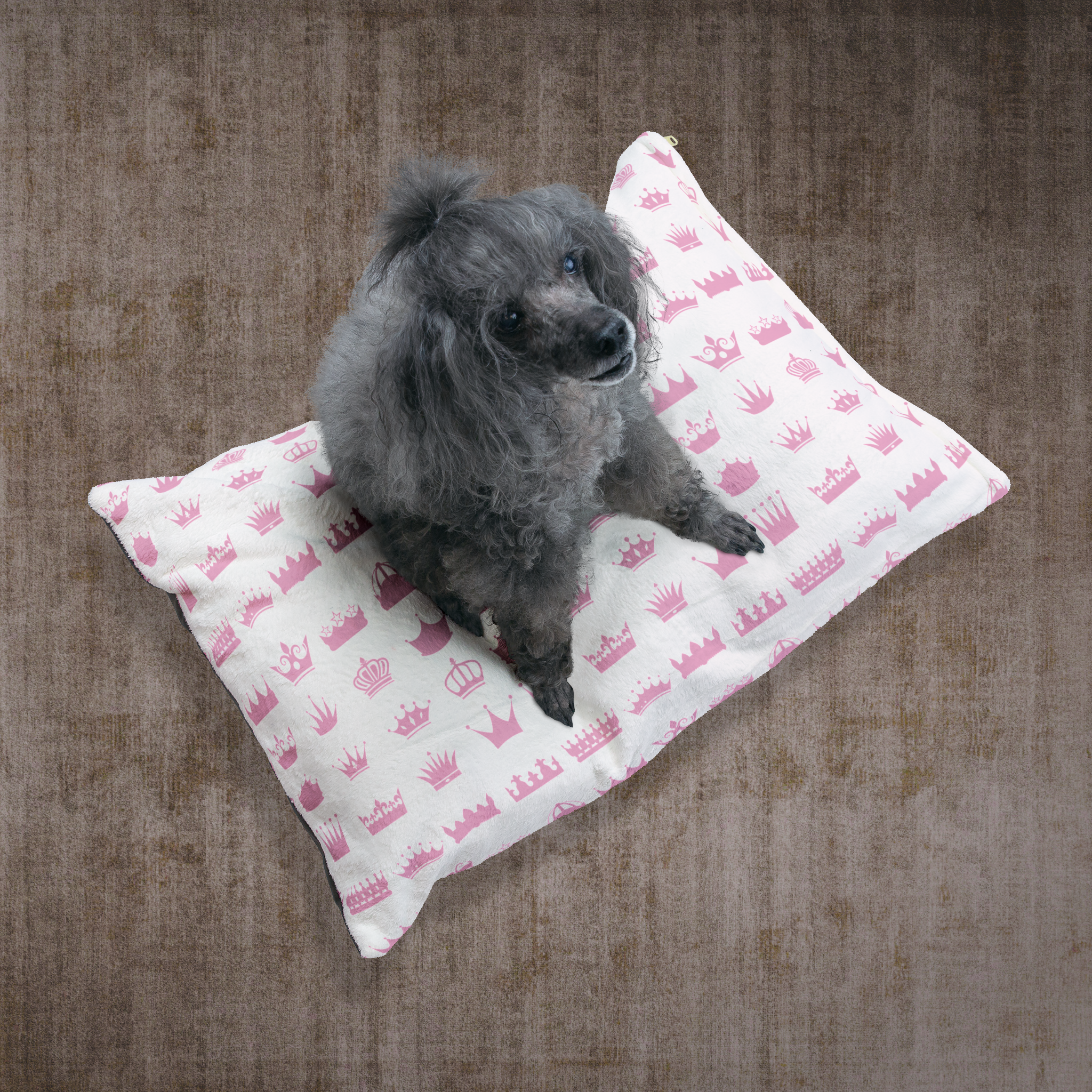 Royal Crown Pet Bed – Pink Plush Dog/Cat Cushionrs, Home Decor, Gift for Pets